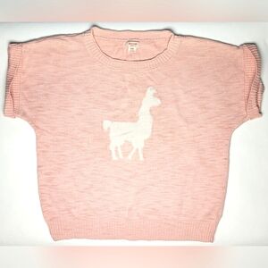 Pink Short Sleeve Knitted Sweater